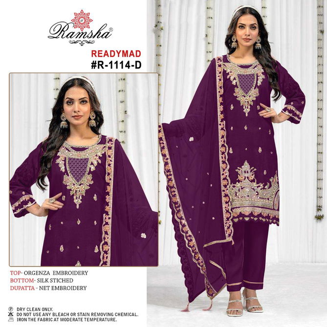 R 1110 Nx A To D By Ramsha Organza Pakistani Readymade Suits Wholesale Price